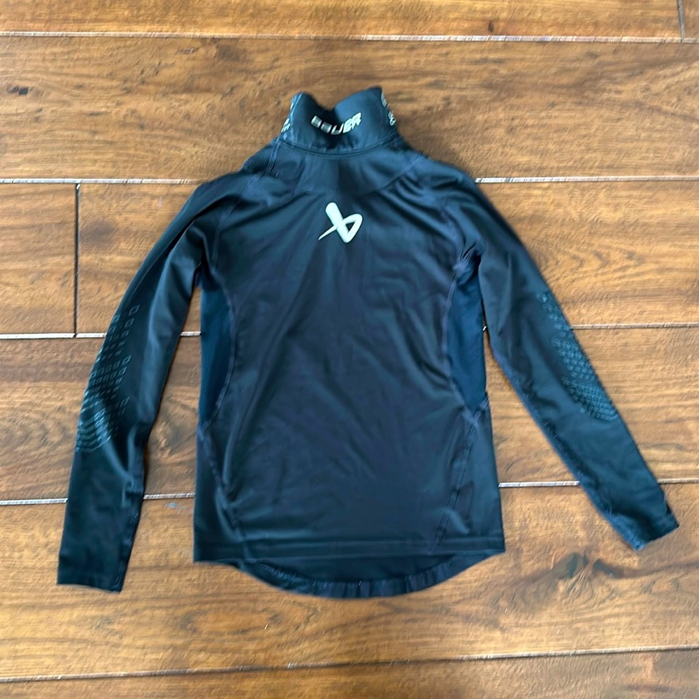 Bauer Black Long-Sleeve Performance Mock Neck Top